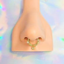 Load image into Gallery viewer, 16G 3/8 Front Facing CZ Star Precision Hinge Segment Ring
