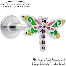 将图片加载到图库查看器，16G Dragonfly Colors Flat Back Earring
