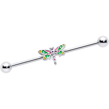 Load image into Gallery viewer, 14G Dragonfly Colors Industrial Barbell 38mm
