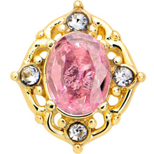 Load image into Gallery viewer, 20G 7mm Pink Tourmaline Golden Wondrous Glamour L Shape Nose Ring
