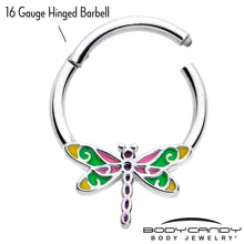 将图片加载到图库查看器，16G 3/8 Dragonfly Color Hinged Segment Ring
