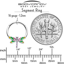 将图片加载到图库查看器，16G 3/8 Dragonfly Color Hinged Segment Ring
