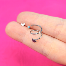 Load image into Gallery viewer, 20G Nose Bone Snake Twister Double Nose Hoop Ring 3 Pack
