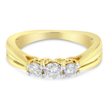 将图片加载到图库查看器，10K Yellow Gold Three-stone Diamond Ring (0.50 cttw, J-K Color, I2-I3 Clarity)
