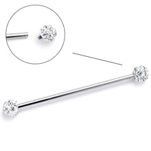 将图片加载到图库查看器，14G Clear Gem Internally Threaded Disco Industrial Barbell 38mm
