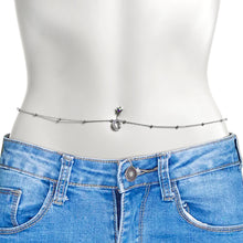 Load image into Gallery viewer, Aurora Purple Gem Moon Star Double Mount Belly Ring Belly Chain
