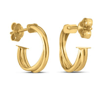 将图片加载到图库查看器，14k Yellow Gold Crossover Hoops
