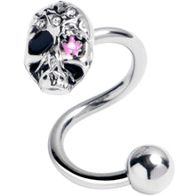 Load image into Gallery viewer, Clear Gem Stylish Skull Spiral Twister Belly Ring
