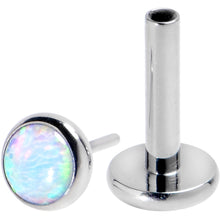 Load image into Gallery viewer, 16G 1/4 White Synthetic Opal G23 Titanium Threadless Push In Labret
