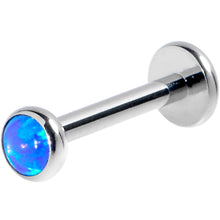 Load image into Gallery viewer, 16G 5/16 Blue Synthetic Opal G23 Titanium Threadless Push In Labret
