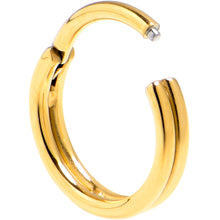 Load image into Gallery viewer, 20G 1/4 Gold PVD 316L Surgical Steel Double Precision Hinged Segment Ring
