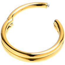 Load image into Gallery viewer, 20G 7mm Gold PVD 316L Surgical Steel Double Precision Hinged Segment Ring
