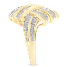 将图片加载到图库查看器，10K Yellow Gold Diamond Bypass Cocktail Ring (1 1/5 Cttw, I-J Color, I2-I3 Clarity) - Size 8
