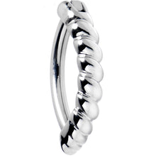 Load image into Gallery viewer, 14G 3/8 Grade 23 Titanium Rope Style Hinged Hoop Belly Ring
