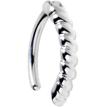 Load image into Gallery viewer, 14G 3/8 Grade 23 Titanium Rope Style Hinged Hoop Belly Ring
