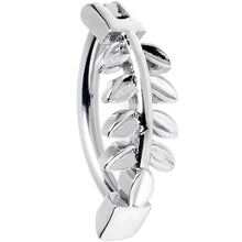 将图片加载到图库查看器，14G 3/8 Grade 23 Titanium Leafy Branch Hinged Hoop Belly Ring
