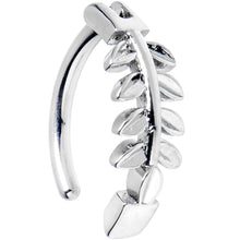 将图片加载到图库查看器，14G 3/8 Grade 23 Titanium Leafy Branch Hinged Hoop Belly Ring
