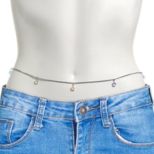 Load image into Gallery viewer, Pink Purple Gem Stars Dangle Belly Chain
