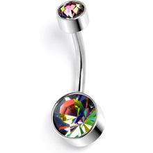 将图片加载到图库查看器，Vitrail CZ Gem Internally Threaded Simple Belly Ring
