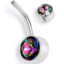 将图片加载到图库查看器，Vitrail CZ Gem Internally Threaded Simple Belly Ring
