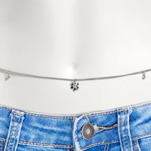 Load image into Gallery viewer, Clear Gem Flower Hippie Black Belly Chain
