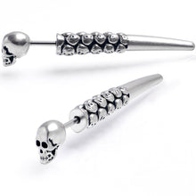 Load image into Gallery viewer, Skull Head Stainless Steel Screw Taper Cheater Plug Set

