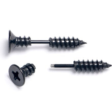 Load image into Gallery viewer, Black Stainless Steel Screw Stud Earrings Cheater Plug Set
