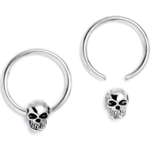 Load image into Gallery viewer, 16G 3/8 Gothic Skulls BCR Captive Ring Set of 4
