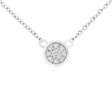Load image into Gallery viewer, 10K White Gold 1/4 Cttw Diamond Flower Pendant Necklace (I-J Color, I2-I3 Clarity) - Adjustable 16-18" chain
