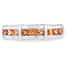 Load image into Gallery viewer, 1.08 Carat Genuine Orange Sapphire .925 Sterling Silver Ring
