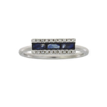 将图片加载到图库查看器，.63ct Diamond Sapphire Ring 14KT White Gold
