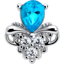 将图片加载到图库查看器，20G 7mm Blue Gem Style Simplicity L Shape Nose Ring
