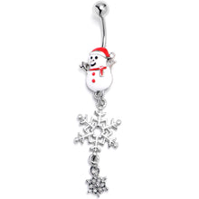 将图片加载到图库查看器，Hooray For Snow Snowman Dangle Belly Ring
