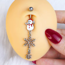 将图片加载到图库查看器，Hooray For Snow Snowman Dangle Belly Ring
