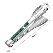 Load image into Gallery viewer, 7/9/12inch 304 Stainless Steel Food Clip BBQ Grill Steak Food Clip Silicone Non-slip Handle BBQ Tong Party BBQ Accessories Stainless Steel Metal Food Tongs Multi-functional Cooking Tongs for Food Grill BBQ
