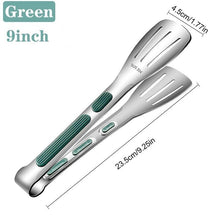 将图片加载到图库查看器，7/9/12inch 304 Stainless Steel Kitchen Tongs BBQ Clamp Grill Cooking Clamp Silicone Food Tong Kitchen Accessories Food Tong BBQ Grill Steak BBQ Clip Cooking Tools Stainless Steel Convenient Non-Stick Barbecue Tong

