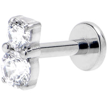 将图片加载到图库查看器，16G 1/4 Clear Gem G23 Titanium Threadless Push In Labret Tragus
