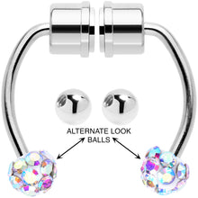 Load image into Gallery viewer, Aurora Gem Magnetic Septum Ring Horseshoe Non-Pierced Fake Nose Ring Set
