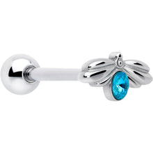 将图片加载到图库查看器，Blue Gem Little Cutie Bee Barbell Tongue Ring
