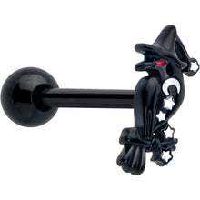 Load image into Gallery viewer, Black Raven Witch Barbell Tongue Ring
