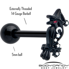 Load image into Gallery viewer, Black Raven Witch Barbell Tongue Ring
