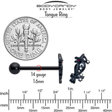Load image into Gallery viewer, Black Raven Witch Barbell Tongue Ring
