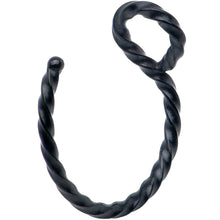 将图片加载到图库查看器，Black Twisted Stainless Steel Clip on Hoop Fake Nose Ring
