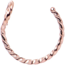 Load image into Gallery viewer, Rose Gold Tone Twisted Stainless Steel Clip on Hoop Fake Nose Ring

