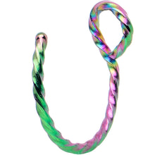 Load image into Gallery viewer, Rainbow Twisted Stainless Steel Clip on Hoop Fake Nose Ring

