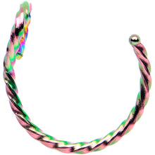 Load image into Gallery viewer, Rainbow Twisted Stainless Steel Clip on Hoop Fake Nose Ring
