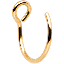 Load image into Gallery viewer, Gold Tone Stainless Steel Clip on Hoop Fake Nose Ring
