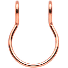 Load image into Gallery viewer, Rose Gold Tone Stainless Steel Clip on Fake Septum Nose Hoop
