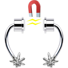 Load image into Gallery viewer, Pot Leaf Magnetic Septum Ring Horseshoe Non-Pierced Fake Nose Ring
