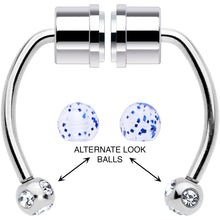 Load image into Gallery viewer, Blue Gem Magnetic Septum Ring Horseshoe Non-Pierced Fake Nose Ring
